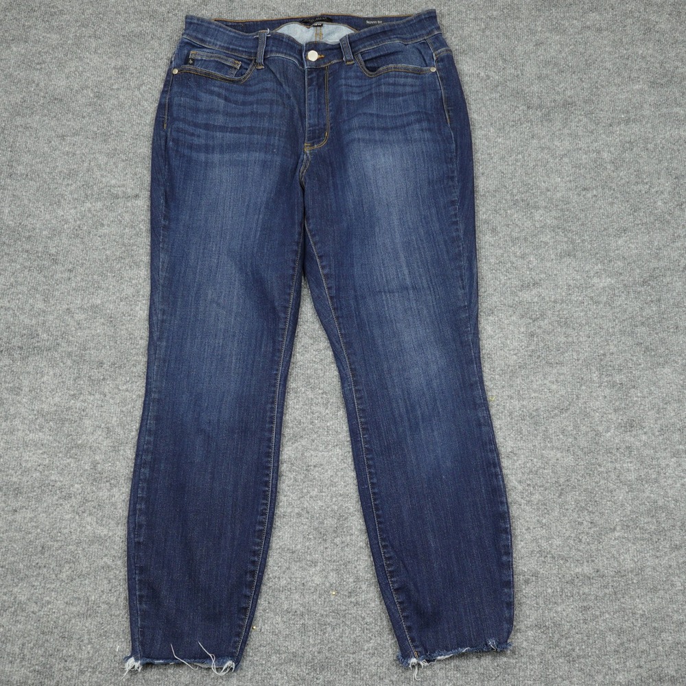 Judy Blue Jeans Womens 16W Blue Skinny Fit Raw Hem High Stretch Dark Wash